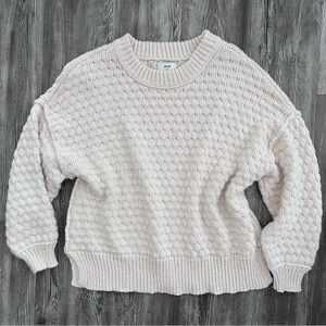 Aerie White Knit Crewneck Sweater